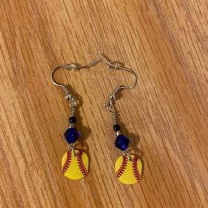 Softball earrings